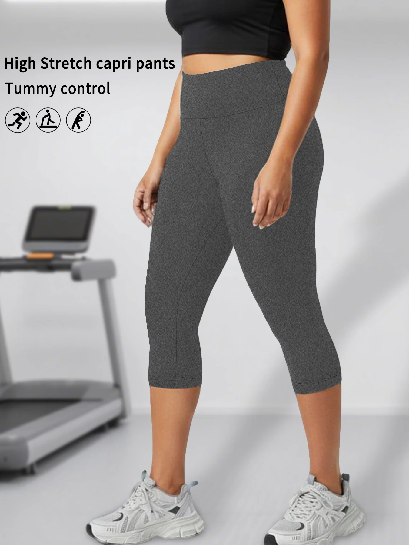 Plus Size High Waisted Yoga Pants for Women Capri Pants Super Soft No See Through Workout Running Home Lounge Leggings