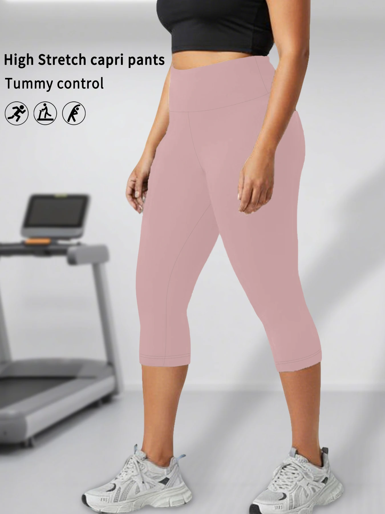 Plus Size High Waisted Yoga Pants for Women Capri Pants Super Soft No See Through Workout Running Home Lounge Leggings