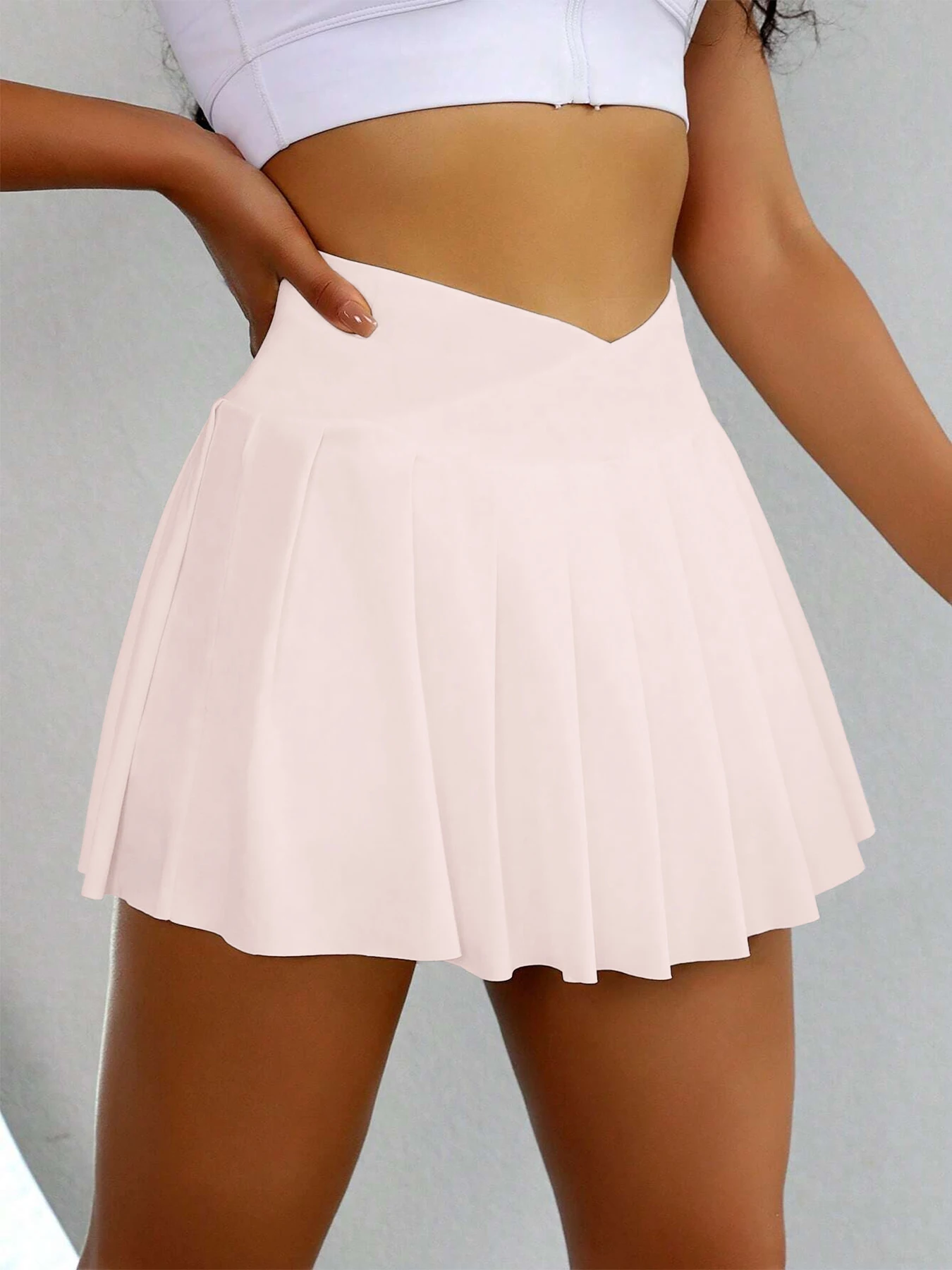 Women's Anti-Exposure Sports Skirt Running Training Tennis Skirt with Mobile Phone Bag Quick-Drying Golf Yoga Fitness Skirt