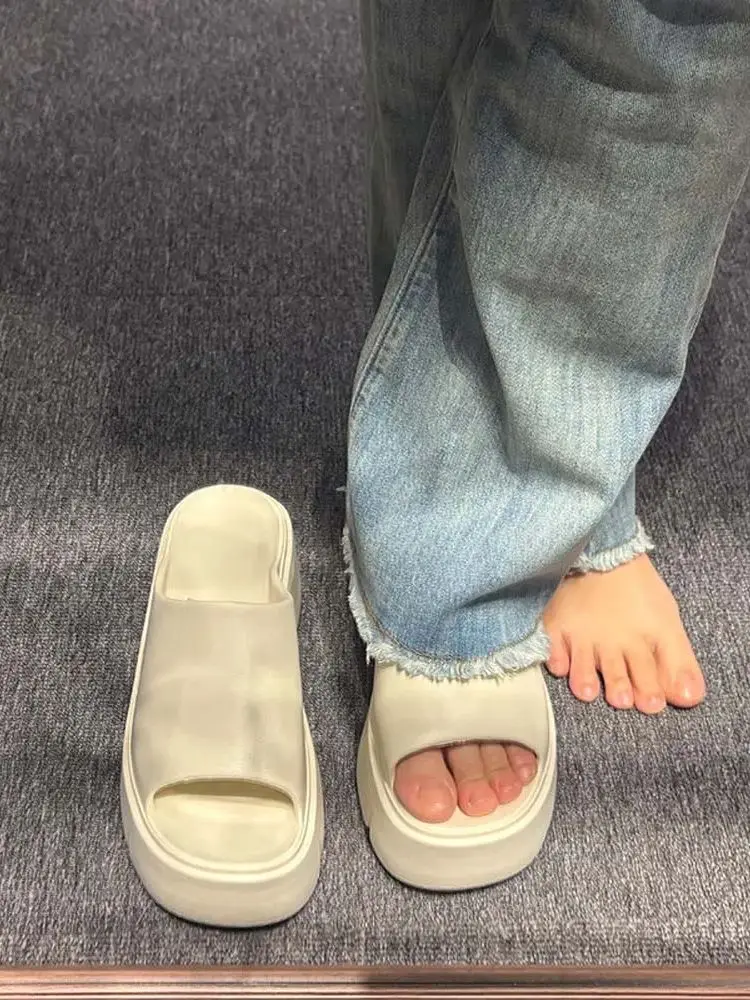 Thick Sole Sandals for Women Home Platform Slippers EVA Non Slip Beach Sandals Summer Lady Slides Soft Sole Wedge Heel Slipper