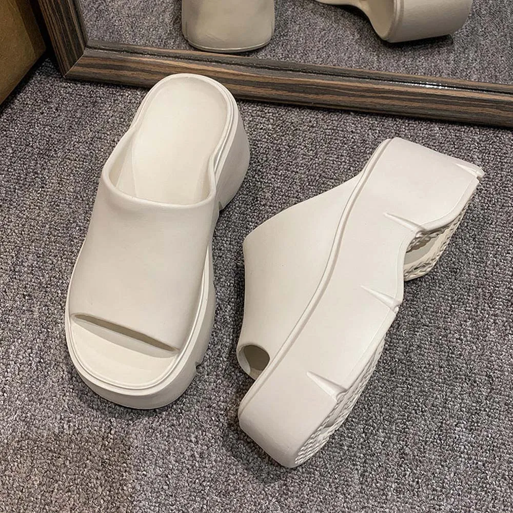 Thick Sole Sandals for Women Home Platform Slippers EVA Non Slip Beach Sandals Summer Lady Slides Soft Sole Wedge Heel Slipper