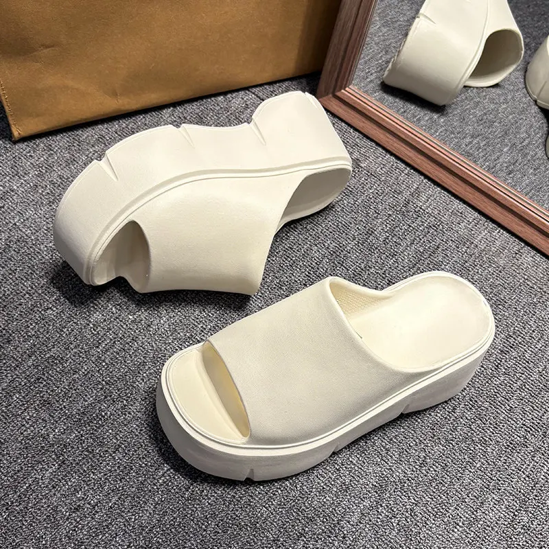 Thick Sole Sandals for Women Home Platform Slippers EVA Non Slip Beach Sandals Summer Lady Slides Soft Sole Wedge Heel Slipper