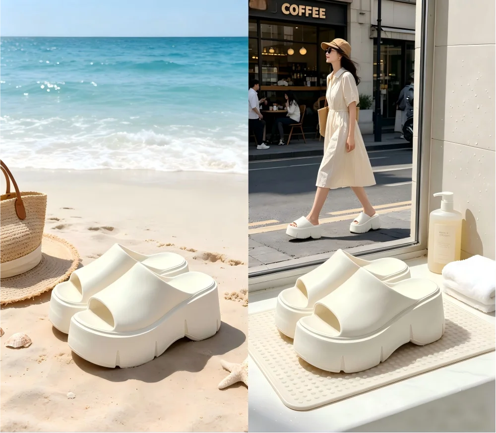 Thick Sole Sandals for Women Home Platform Slippers EVA Non Slip Beach Sandals Summer Lady Slides Soft Sole Wedge Heel Slipper