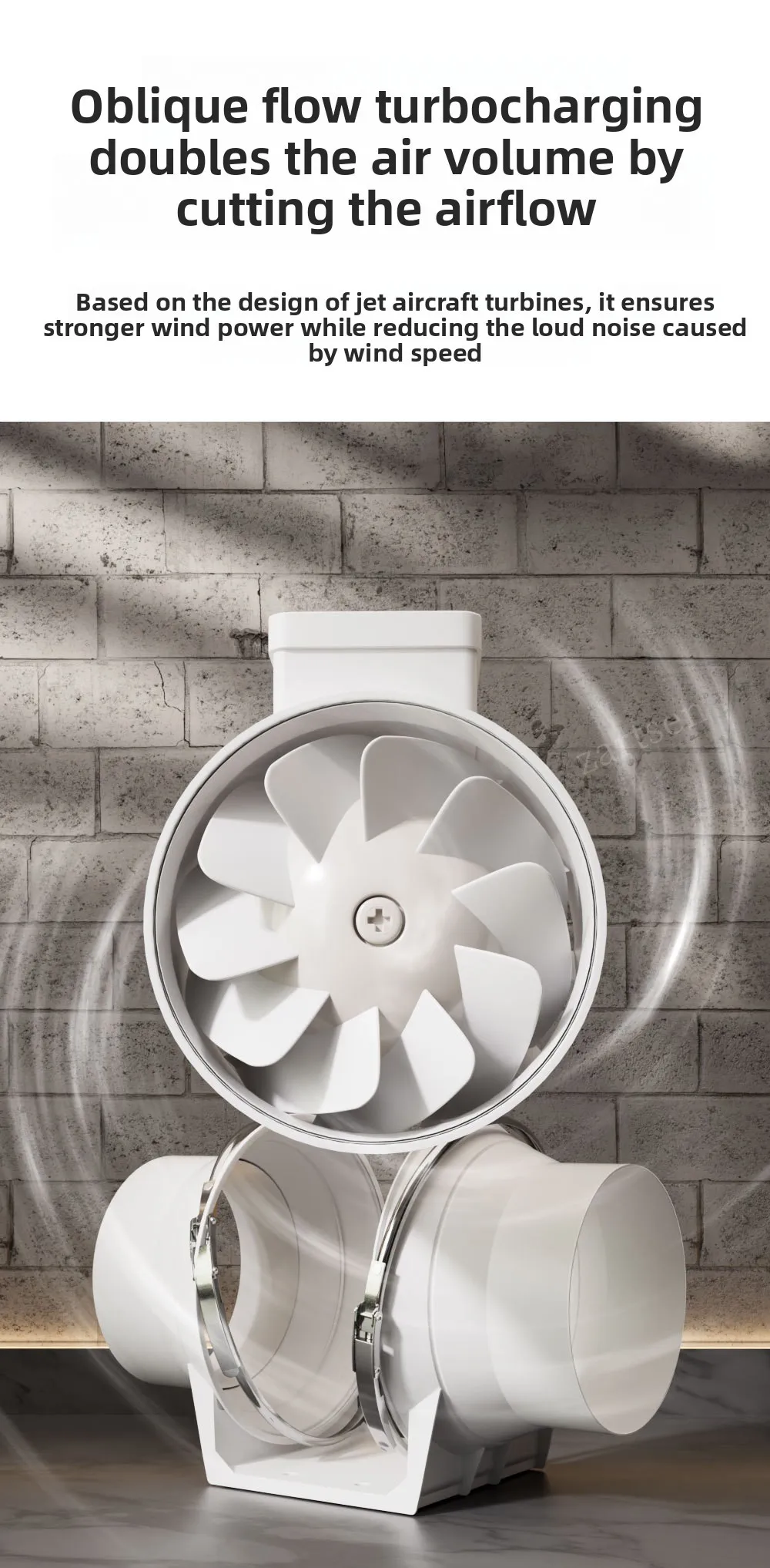 Exhaust Fan Home Mute Inline Duct Fan Bathroom Exhaust Fan Ventilation Equipment Kitchen Bathroom Wall Mounted Air Purifying Ve
