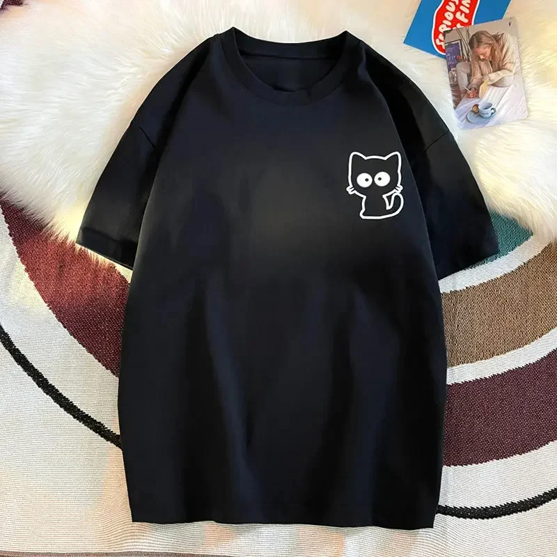 Female Casual Printing O-neck Short Sleeve T-Shirt 2025 New Summer Trend All-match Loose Cartoon Pullover Top Tee Women Clothes