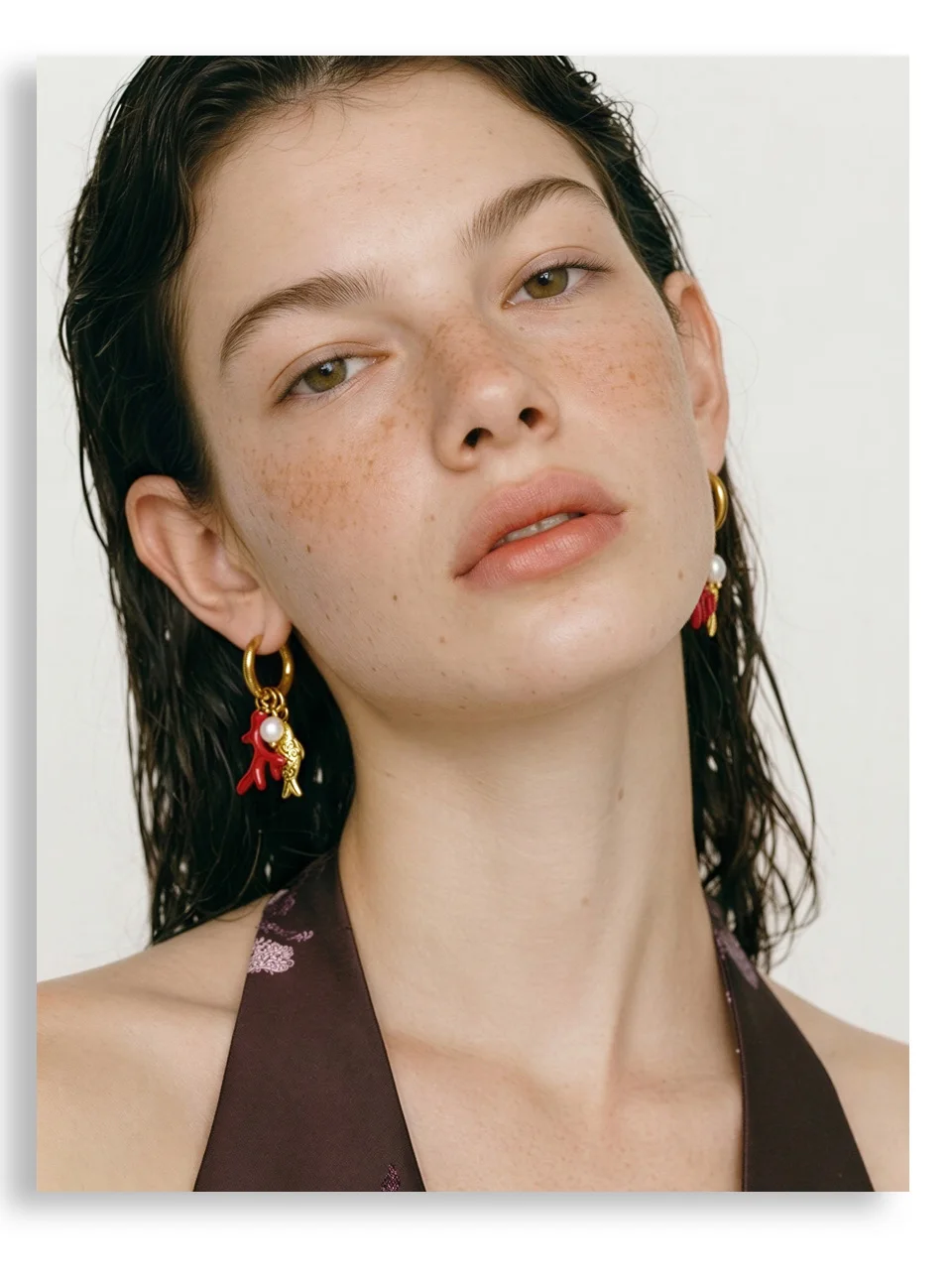 Yhpup Ocean Style Stainless Steel Natural Pearl Fish Drop Charm Earrings Summer Handmade Arrivals Ear 2026 Jewelry PVD Plated