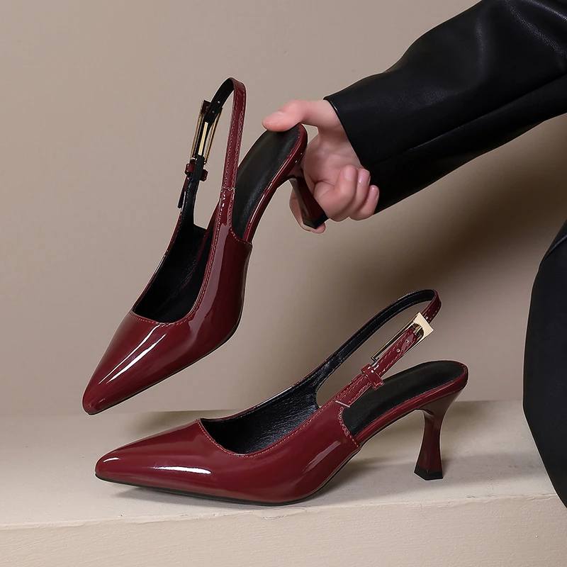 Summer Pointed Toe Open Toe Sexy Comfortable High Heels Fashion New Non-slip Buckle Plus Size Stiletto Party Sandals for Women