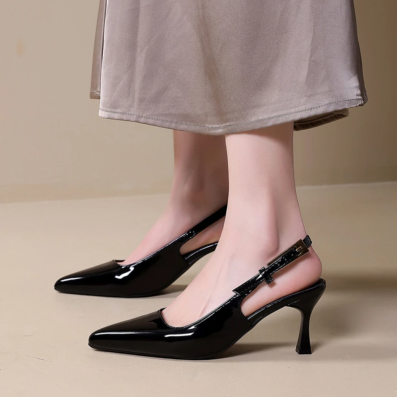 Summer Pointed Toe Open Toe Sexy Comfortable High Heels Fashion New Non-slip Buckle Plus Size Stiletto Party Sandals for Women