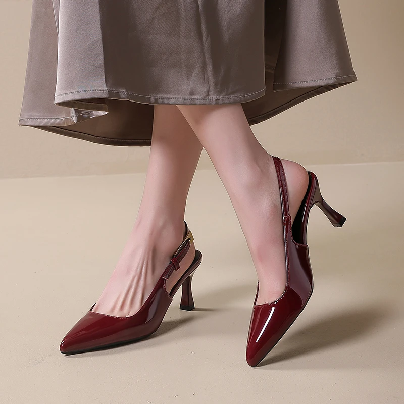 Summer Pointed Toe Open Toe Sexy Comfortable High Heels Fashion New Non-slip Buckle Plus Size Stiletto Party Sandals for Women