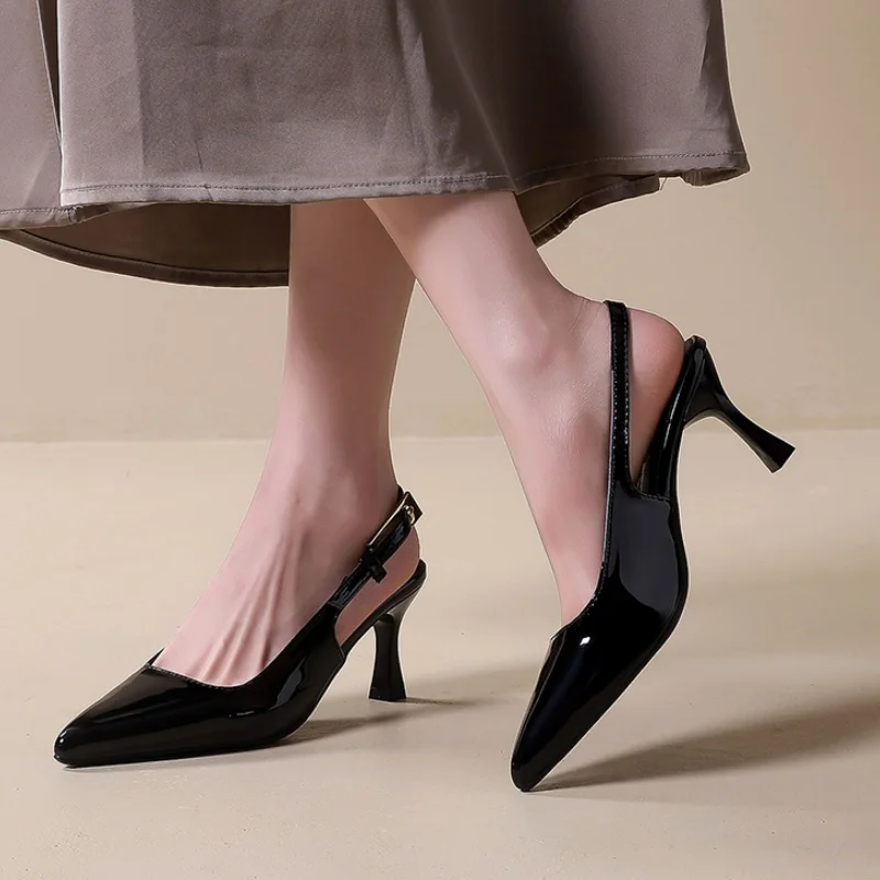 Summer Pointed Toe Open Toe Sexy Comfortable High Heels Fashion New Non-slip Buckle Plus Size Stiletto Party Sandals for Women