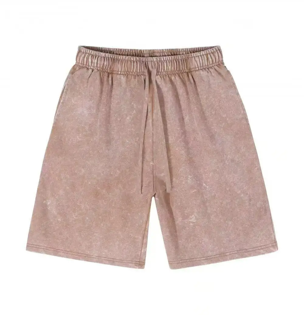 Summer New Men Fashion Retro Heavy Duty Washed Pure Cotton Shorts Outdoor Loose Leisure Comfortable Sports Large Shorts