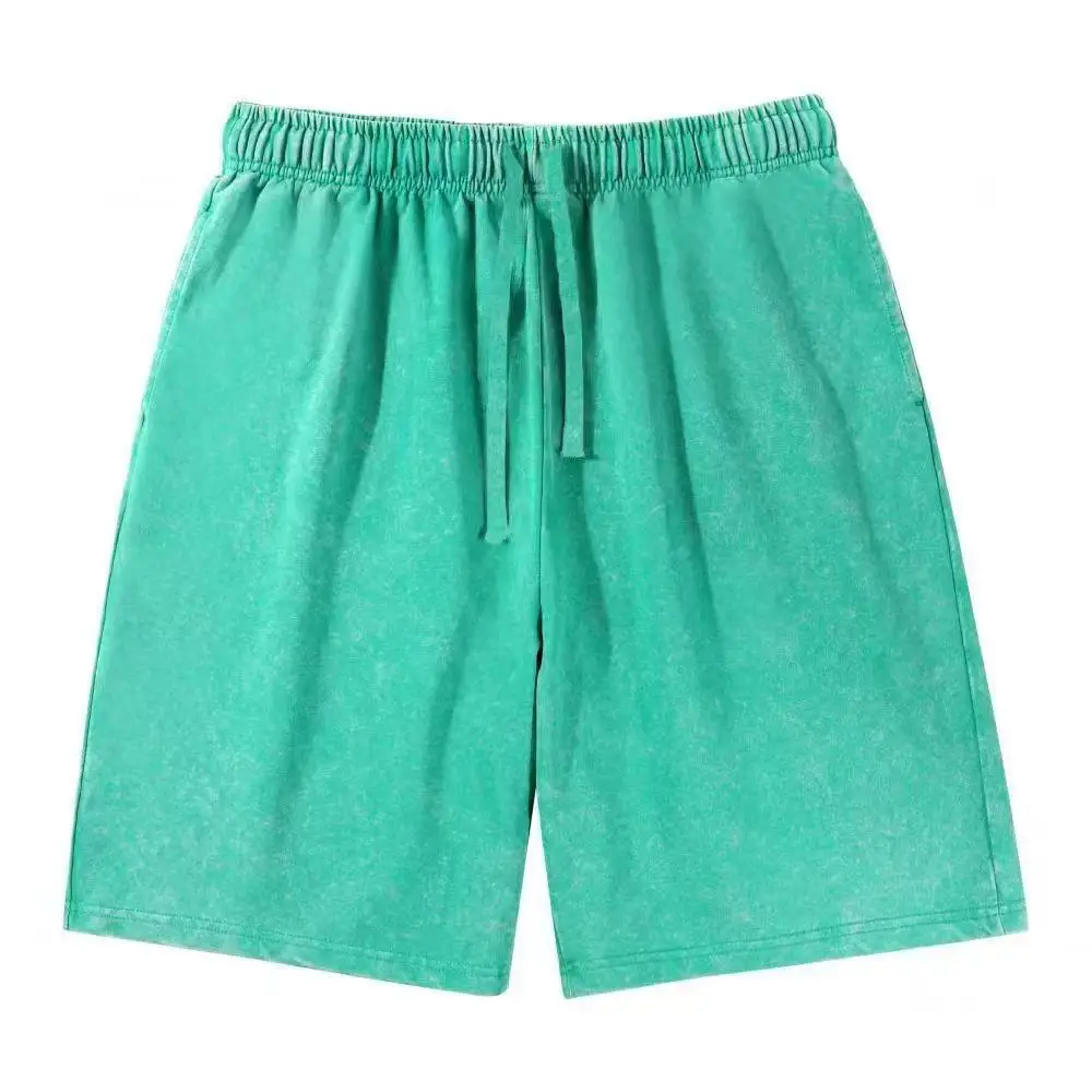 Summer New Men Fashion Retro Heavy Duty Washed Pure Cotton Shorts Outdoor Loose Leisure Comfortable Sports Large Shorts