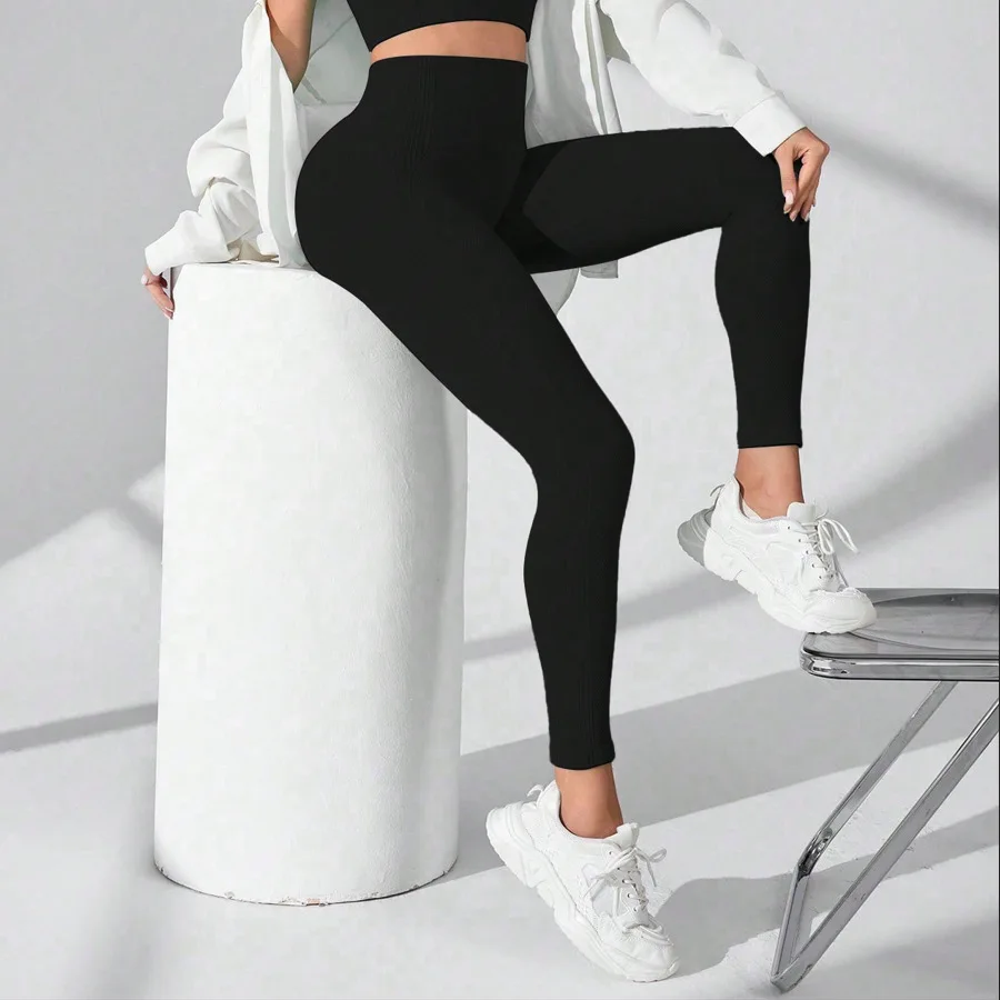 Seamless High Waisted Yoga Leggings Women Thread Butt Lifting Quick Dry Tummy Control Workout Leggings for Gym Fitness Running