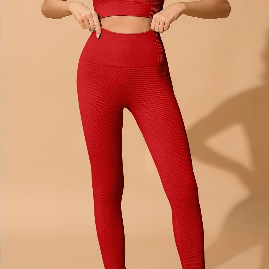Seamless High Waisted Yoga Leggings Women Thread Butt Lifting Quick Dry Tummy Control Workout Leggings for Gym Fitness Running