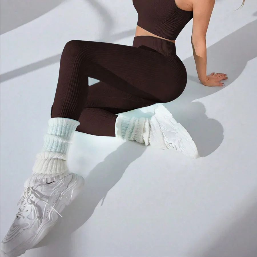 Seamless High Waisted Yoga Leggings Women Thread Butt Lifting Quick Dry Tummy Control Workout Leggings for Gym Fitness Running