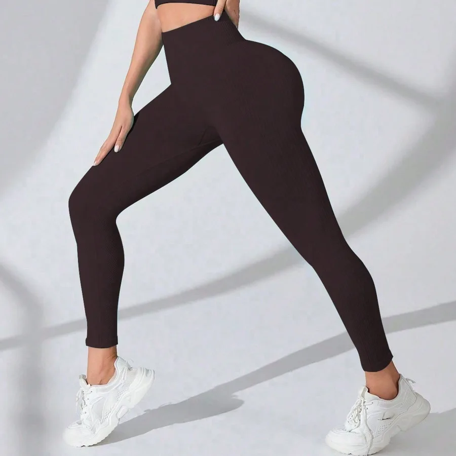 Seamless High Waisted Yoga Leggings Women Thread Butt Lifting Quick Dry Tummy Control Workout Leggings for Gym Fitness Running