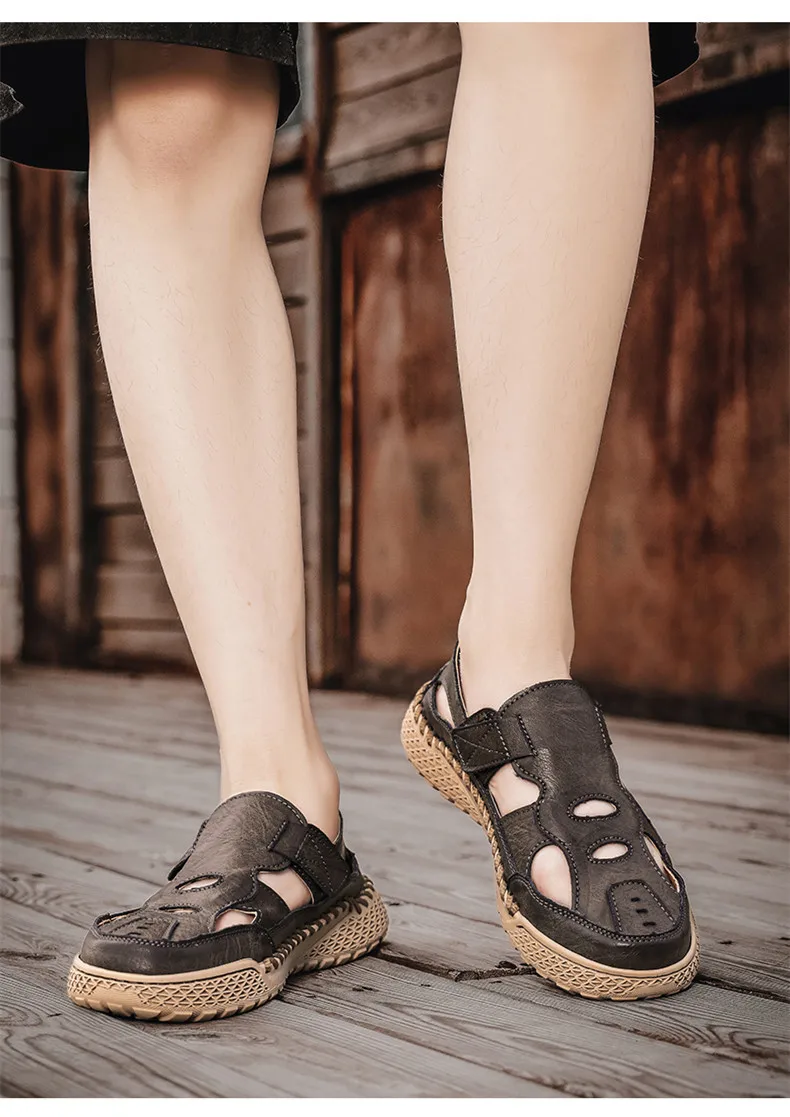 New Summer Men's Sandals Outdoor Roman Casual Shoes Wading Sandals Flat Non-slip Sneakers Men's Beach Sandals Big Size 38-48