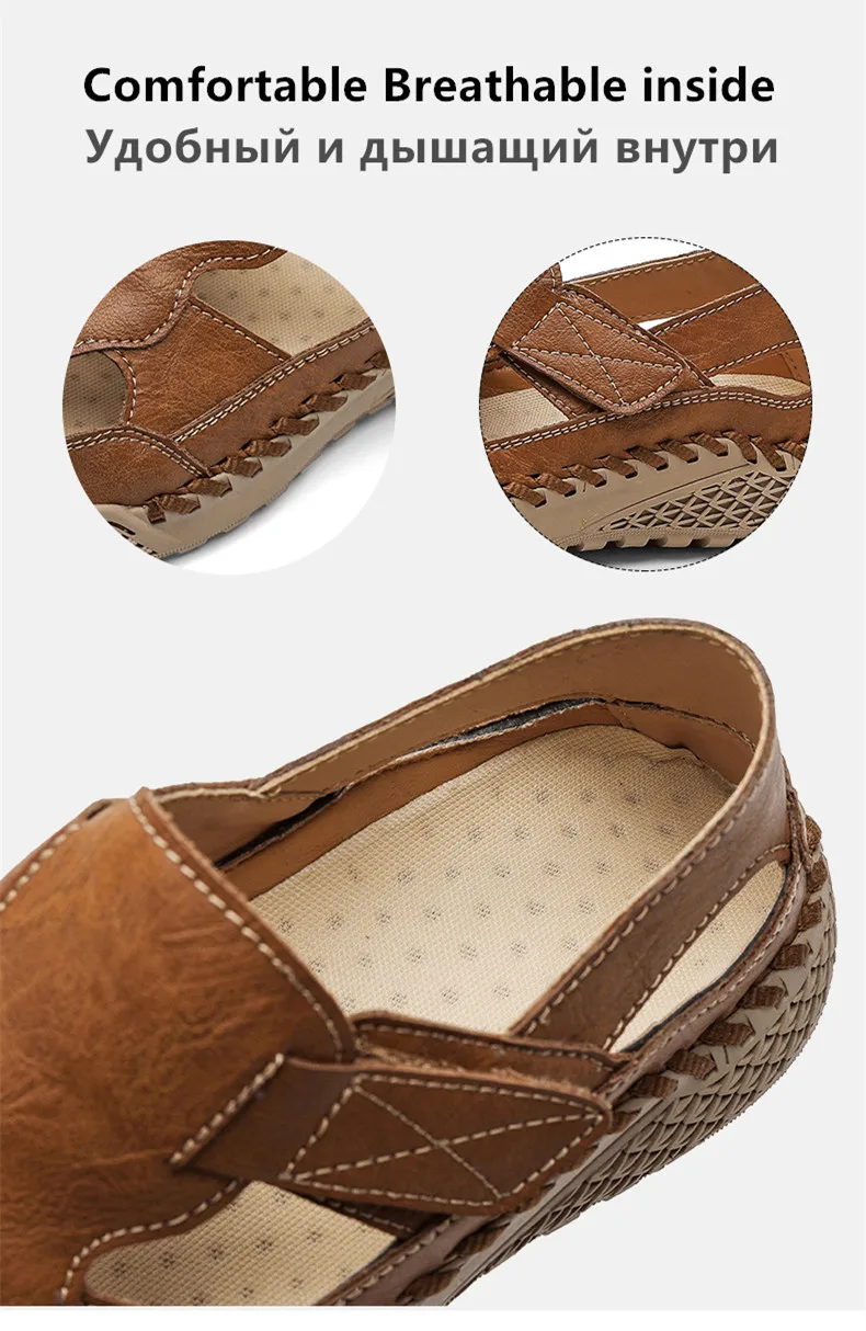 New Summer Men's Sandals Outdoor Roman Casual Shoes Wading Sandals Flat Non-slip Sneakers Men's Beach Sandals Big Size 38-48