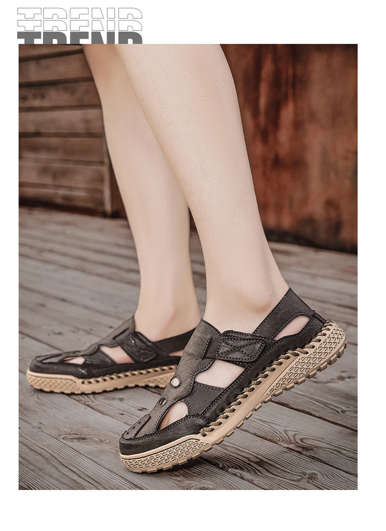 New Summer Men's Sandals Outdoor Roman Casual Shoes Wading Sandals Flat Non-slip Sneakers Men's Beach Sandals Big Size 38-48
