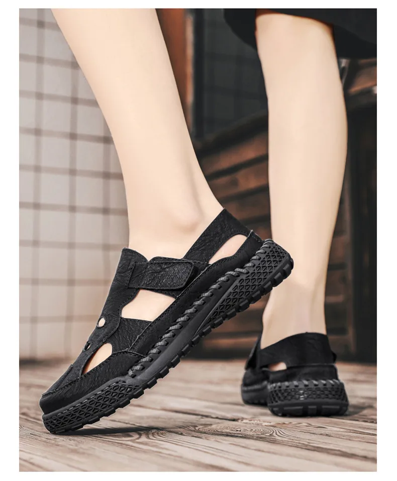 New Summer Men's Sandals Outdoor Roman Casual Shoes Wading Sandals Flat Non-slip Sneakers Men's Beach Sandals Big Size 38-48