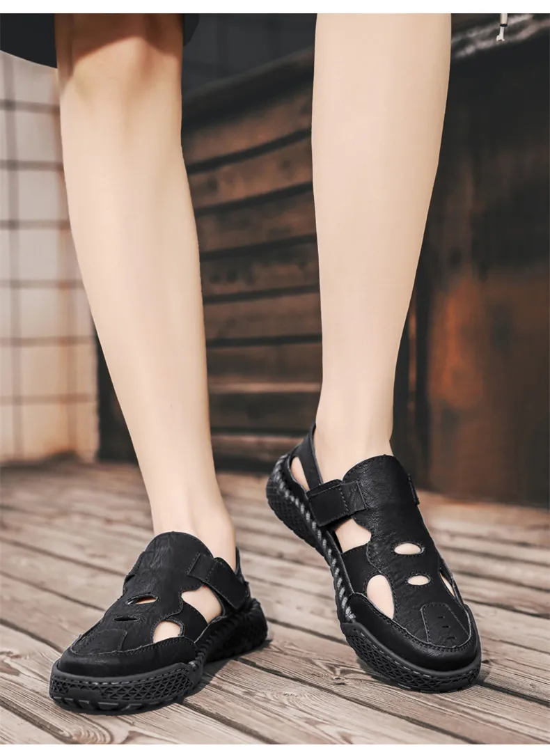 New Summer Men's Sandals Outdoor Roman Casual Shoes Wading Sandals Flat Non-slip Sneakers Men's Beach Sandals Big Size 38-48