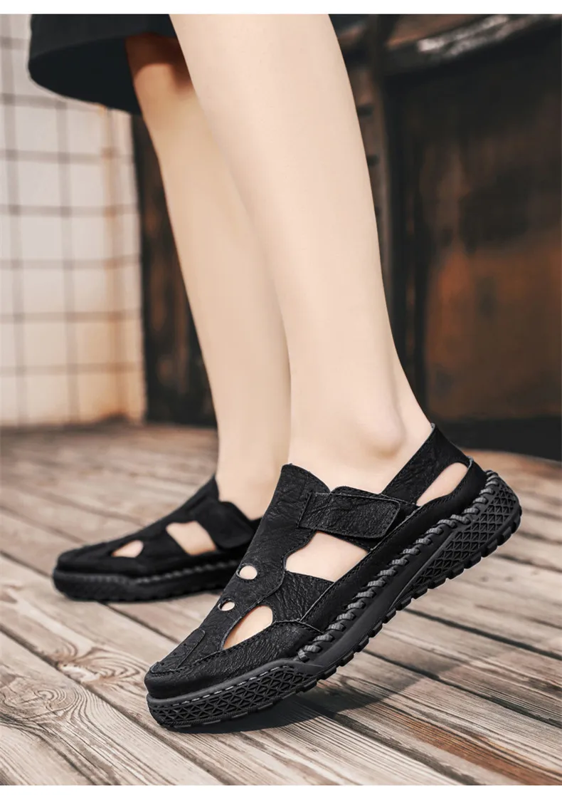 New Summer Men's Sandals Outdoor Roman Casual Shoes Wading Sandals Flat Non-slip Sneakers Men's Beach Sandals Big Size 38-48