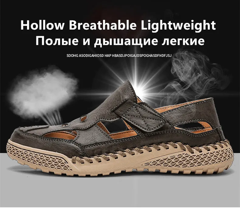 New Summer Men's Sandals Outdoor Roman Casual Shoes Wading Sandals Flat Non-slip Sneakers Men's Beach Sandals Big Size 38-48