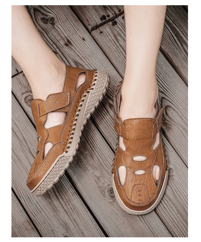New Summer Men's Sandals Outdoor Roman Casual Shoes Wading Sandals Flat Non-slip Sneakers Men's Beach Sandals Big Size 38-48
