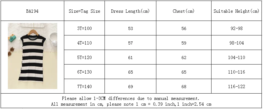 Girl Casual Dress New Fashion Striped T-shirt Vest Dress Children's Clothes Girl Clothes