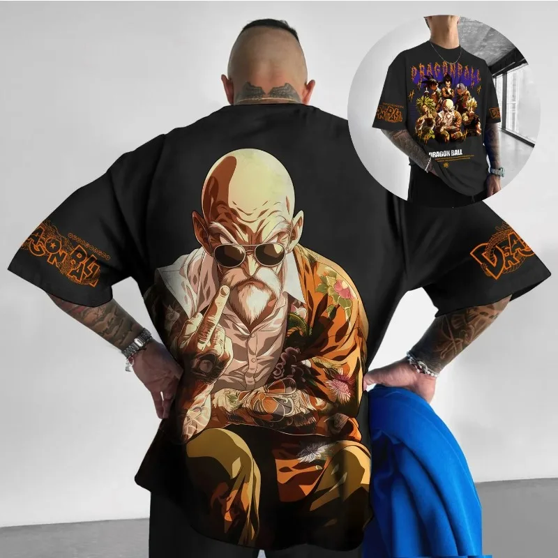 2026 New Anime Harajuku Dragon Ball Vegeta Men's Summer T-shirt Retro Street Women's Casual Loose Short Sleeve Unisex Tops