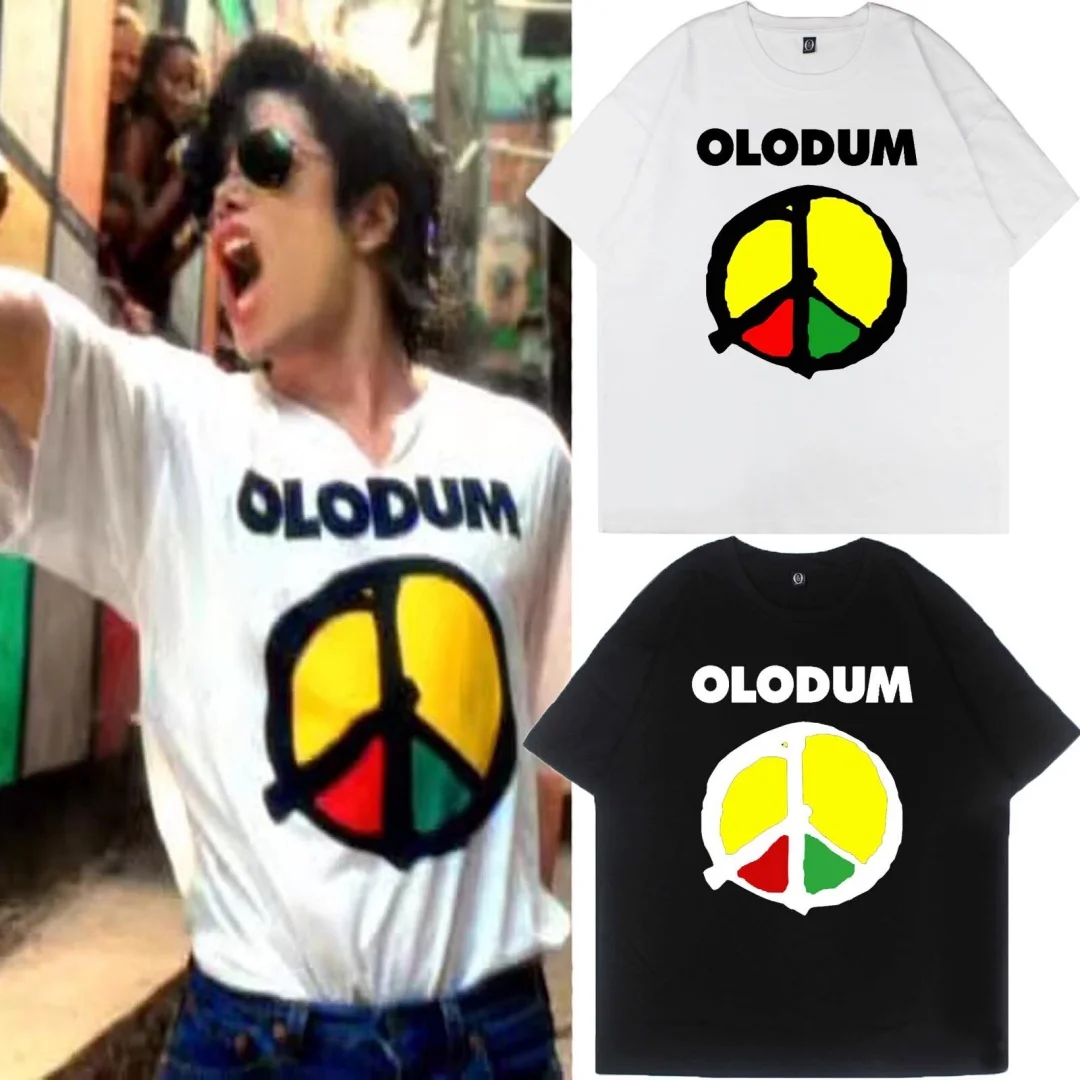 Michael Jackson's Peace and Love Anti War OLODUM Music Rock T-shirt Summer cotton Men's T-Shirt Kid's Clothing Tee Y2k Woman 