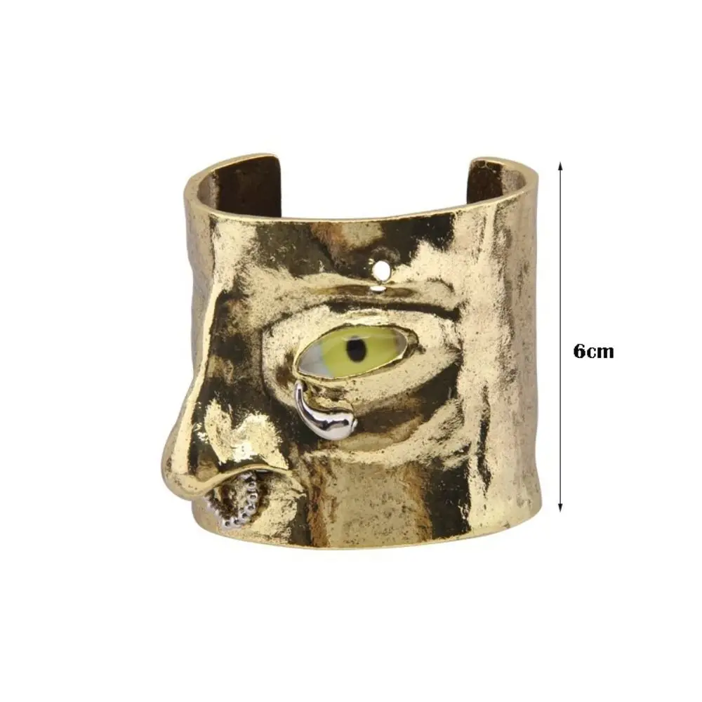 Vintage Facial Features Bracelet Exaggerated Open Cuff Cuff Bracelet Hand Crafted 3D Design Open Bangle