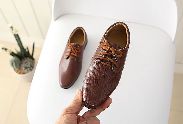 2026 Boys Leather Shoes Kids Flats Lace-up Children's Wedding Shoes For Toddlers Boy & Big Boys Fashion For Performance