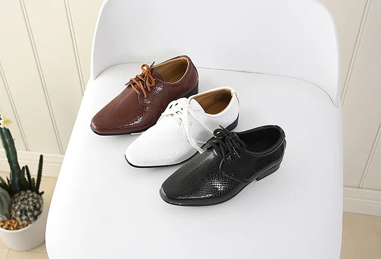 2026 Boys Leather Shoes Kids Flats Lace-up Children's Wedding Shoes For Toddlers Boy & Big Boys Fashion For Performance