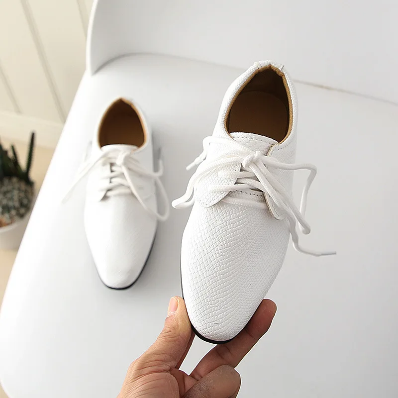2026 Boys Leather Shoes Kids Flats Lace-up Children's Wedding Shoes For Toddlers Boy & Big Boys Fashion For Performance