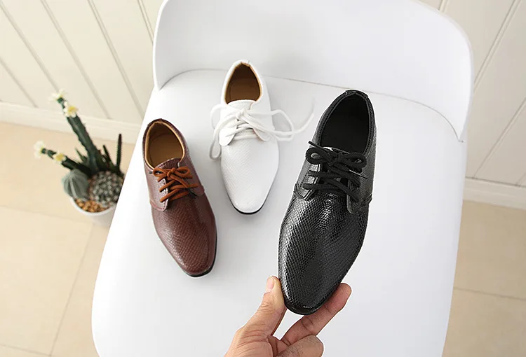 2026 Boys Leather Shoes Kids Flats Lace-up Children's Wedding Shoes For Toddlers Boy & Big Boys Fashion For Performance