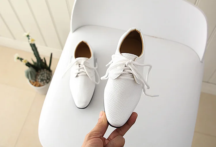 2026 Boys Leather Shoes Kids Flats Lace-up Children's Wedding Shoes For Toddlers Boy & Big Boys Fashion For Performance