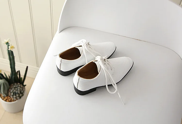 2026 Boys Leather Shoes Kids Flats Lace-up Children's Wedding Shoes For Toddlers Boy & Big Boys Fashion For Performance