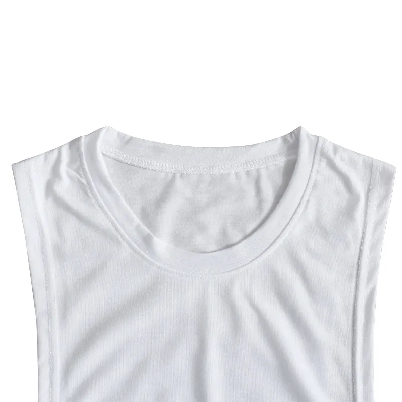 Summer Men's Wide Shoulder Vest Solid Color Sports Side Large Split Loose Vest Sleeveless Vest