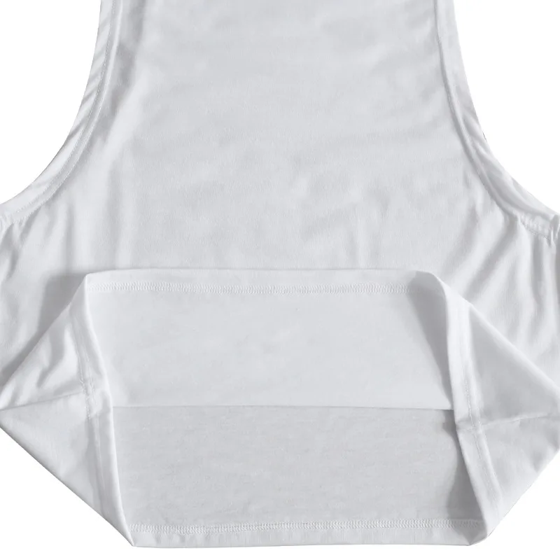 Summer Men's Wide Shoulder Vest Solid Color Sports Side Large Split Loose Vest Sleeveless Vest