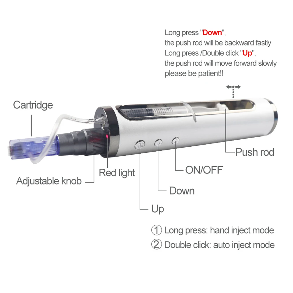 Hydrapen Microneedle Beauty Hydra Derma Pen with 5 Adjust or 12pin 24pin 36pin 42pin Rouna Nano 3D 5D Cartridge Skin Care Tool
