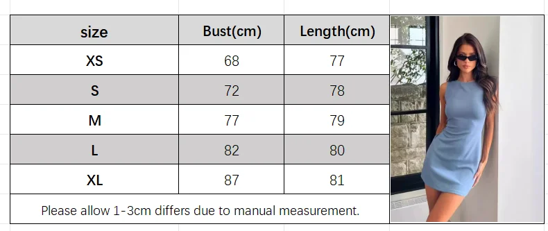 2026 New Women's Casual Bodycon Mini Dress Solid-colour Sleeveless Crew-neck Slip Dress, Party, Date or Dinner Short Skirt