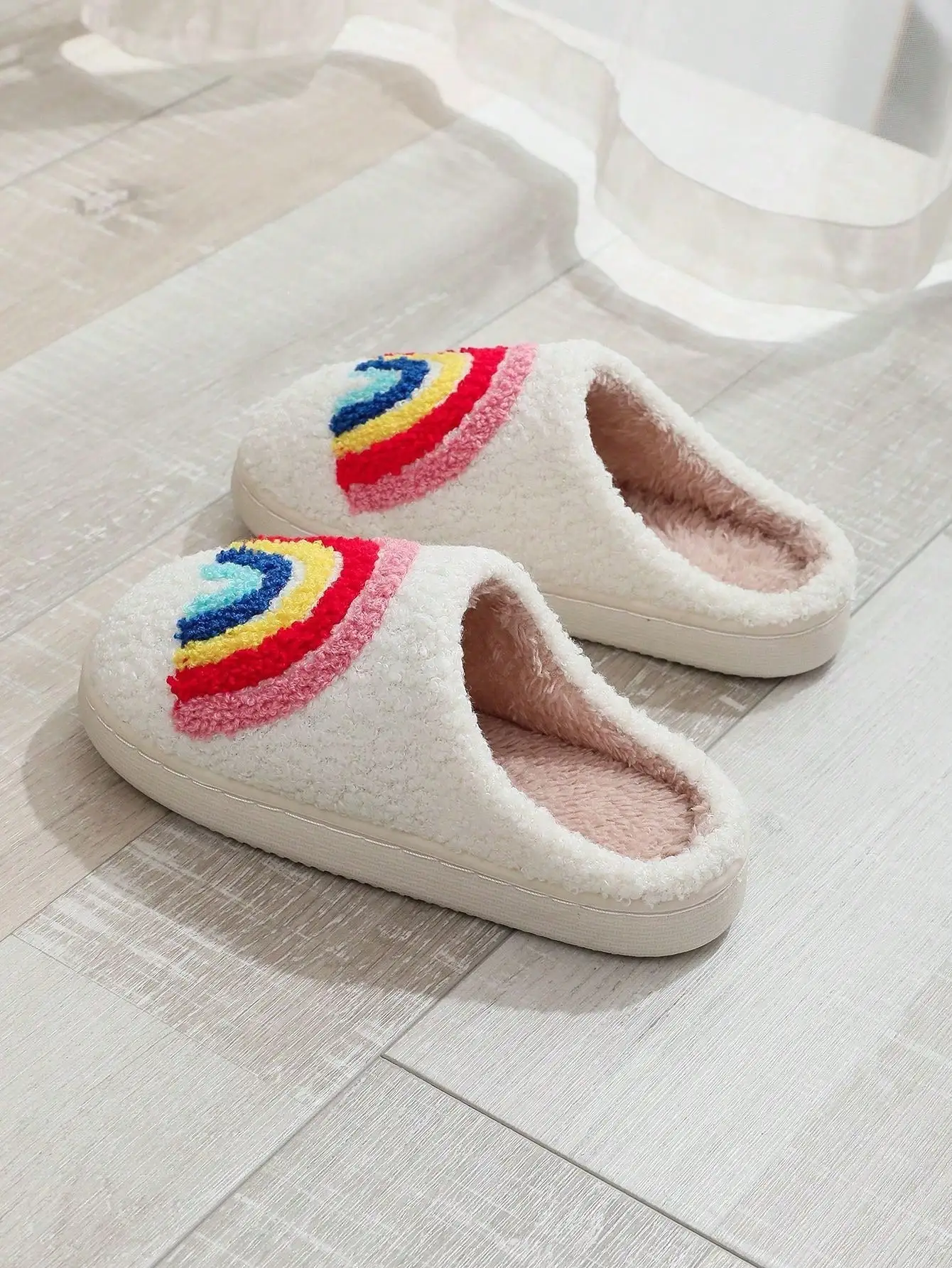 Kids Cotton-padded Shoes Autumn and Winter, Wool Lining, Thickened Cotton Slippers, Indoor Soft Sole, Colorful, Warm Comfortable