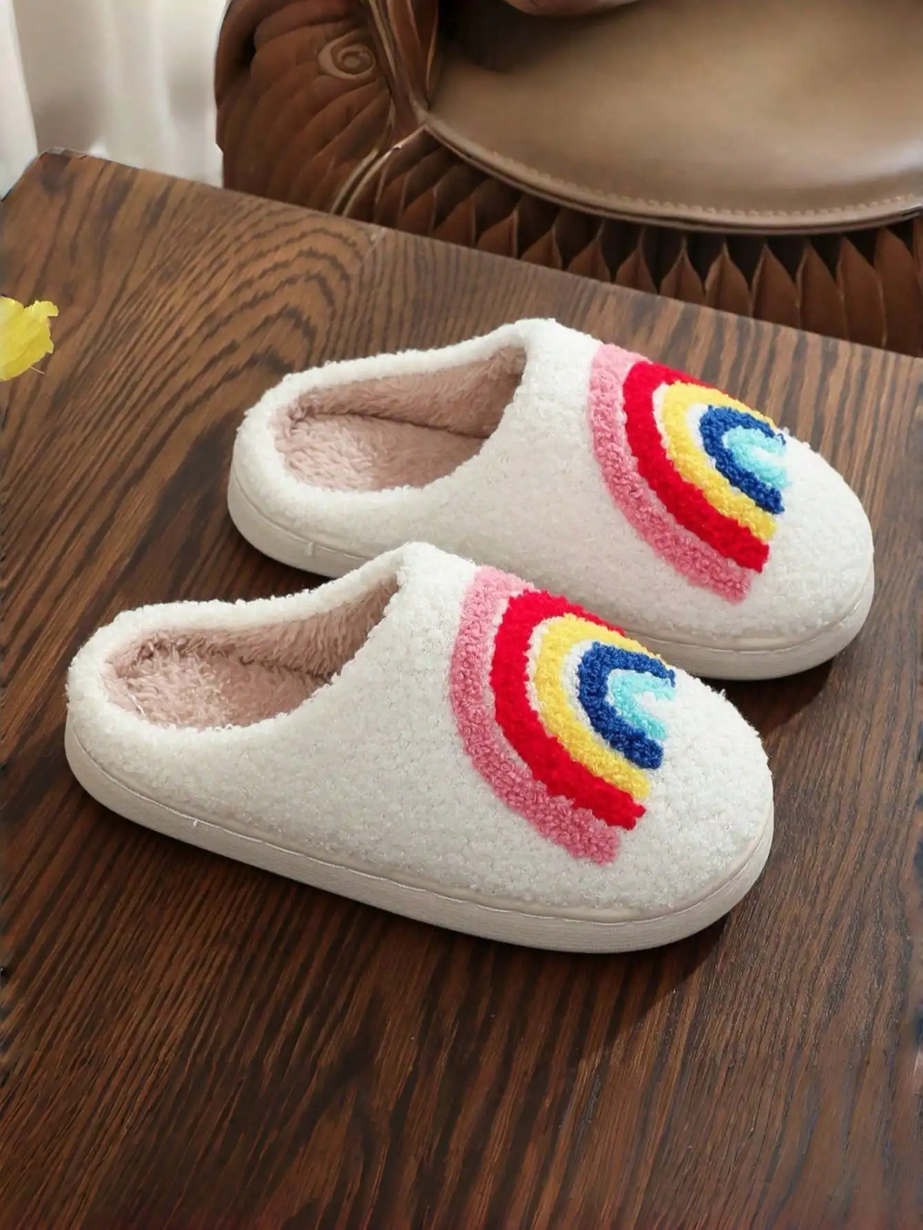 Kids Cotton-padded Shoes Autumn and Winter, Wool Lining, Thickened Cotton Slippers, Indoor Soft Sole, Colorful, Warm Comfortable
