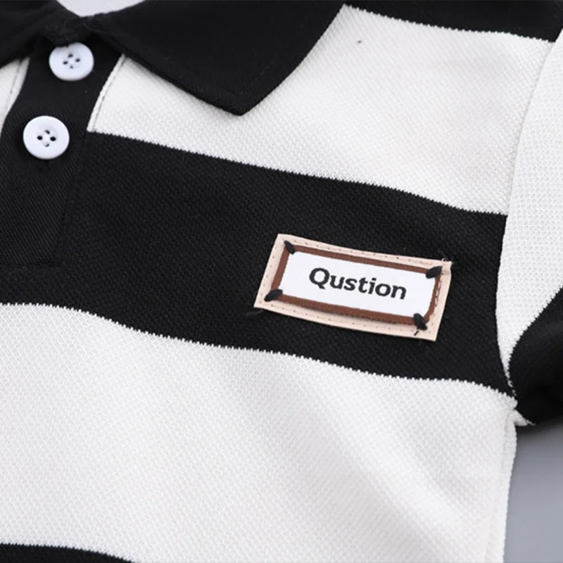 Summer Baby Boys Clothing Set Cotton Short Sleeve Striped Lapel Shirt Shorts 2Pcs Suit For 1-5 Years Kids Children Casual Outfit