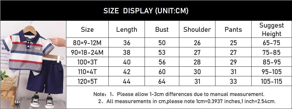 Summer Baby Boys Clothing Set Cotton Short Sleeve Striped Lapel Shirt Shorts 2Pcs Suit For 1-5 Years Kids Children Casual Outfit