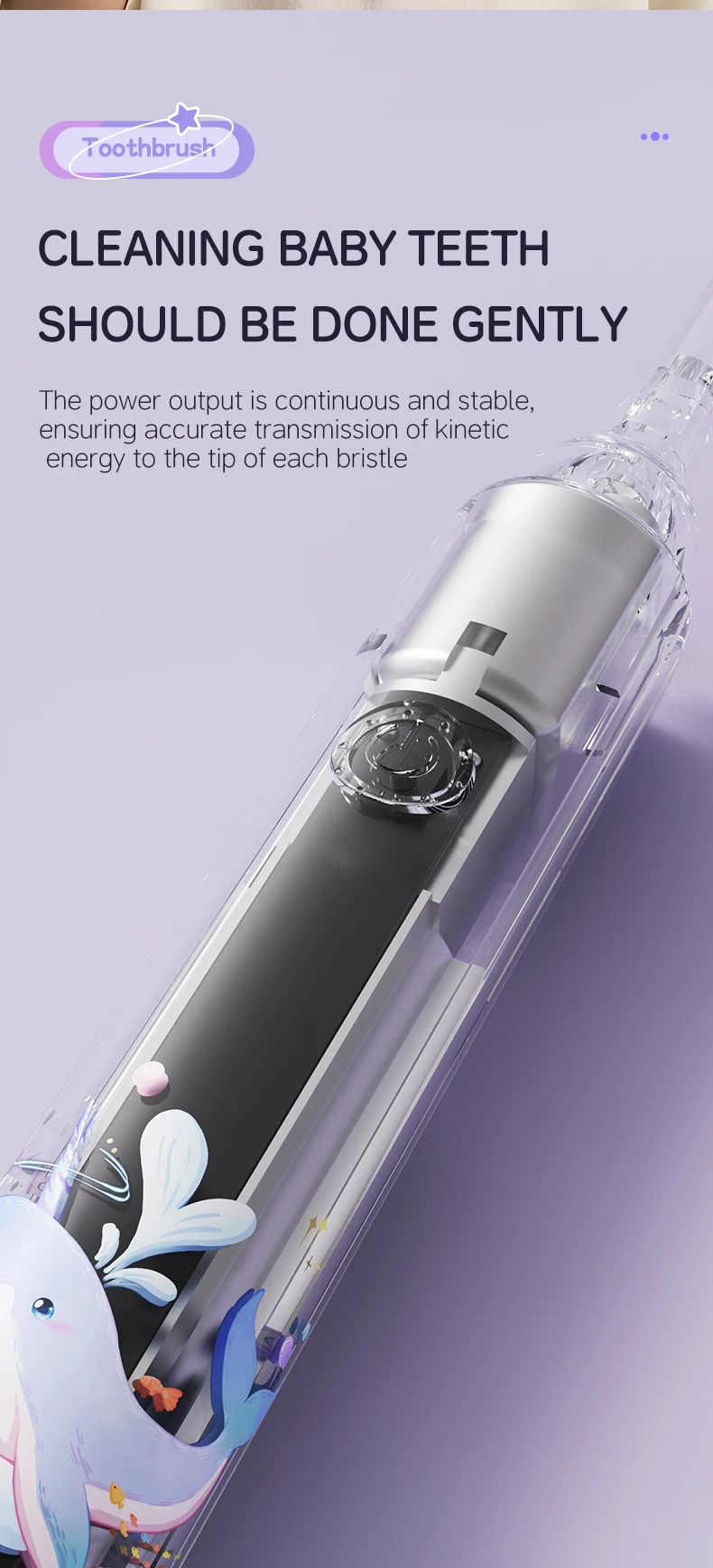 Children's Electric Toothbrush Color Cartoon Kids With Replacement Heads Soft Hair Cleaning Brush Rechargeable Sonic Toothbrush
