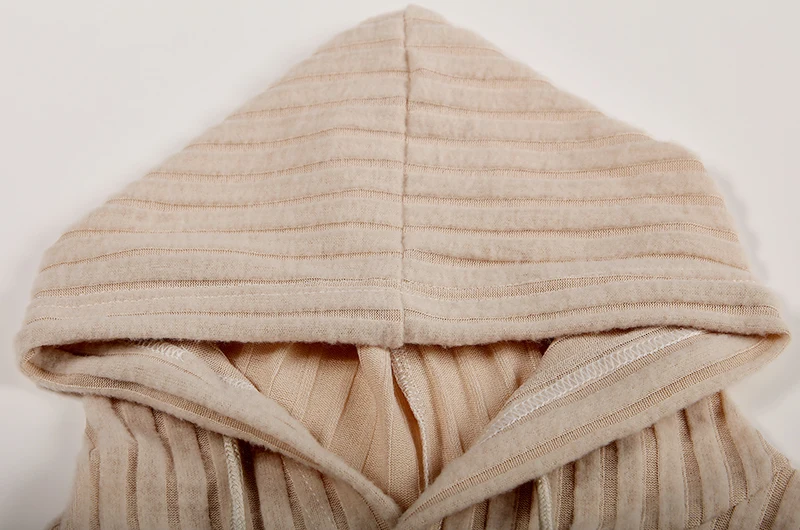 Autumn Winter European American Hooded Knitwear Long Sleeve Striped Kangaroo Pocket Sweater for Men