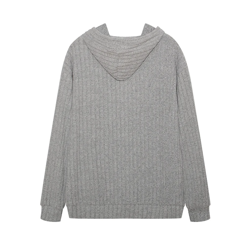 Autumn Winter European American Hooded Knitwear Long Sleeve Striped Kangaroo Pocket Sweater for Men