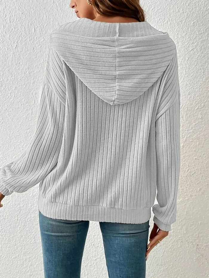 Autumn Winter European American Hooded Knitwear Long Sleeve Striped Kangaroo Pocket Sweater for Men
